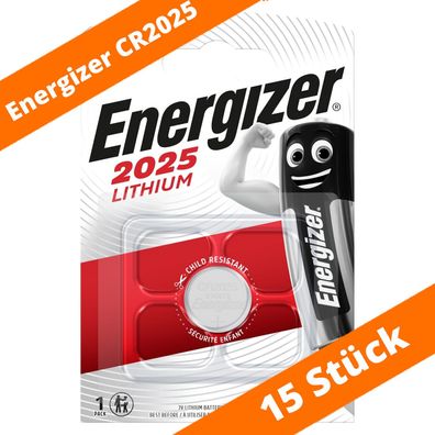 15 x Energizer CR 2025 Lithium Batterie Knopfzelle DL2025 3V 155mAh LED Kerze