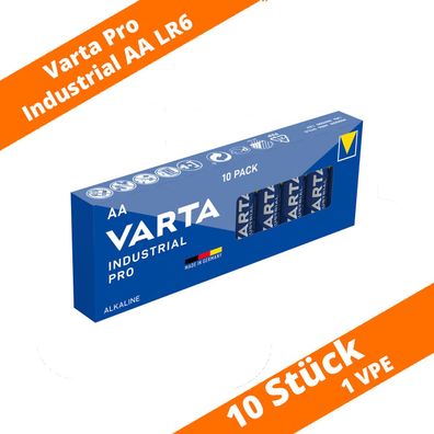 10 x Varta Pro Industrial AA Mignon Alkaline Batterien 1,5 V Box LR6 4006