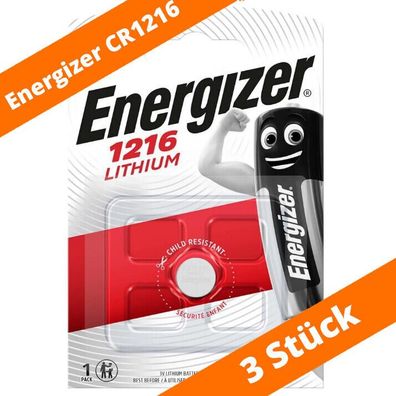 3 x Energizer CR 1216 Lithium Batterie Knopfzelle DL1216 3V 25mAh Auto LED