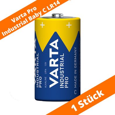 1 x Varta Pro Industrial 4014 Alkaline Baby C LR14 Batterien MN1400 1,5V lose