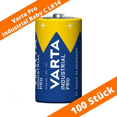 100 x Varta Pro Industrial 4014 Alkaline Baby C LR14 Batterien MN1400 1,5V lose