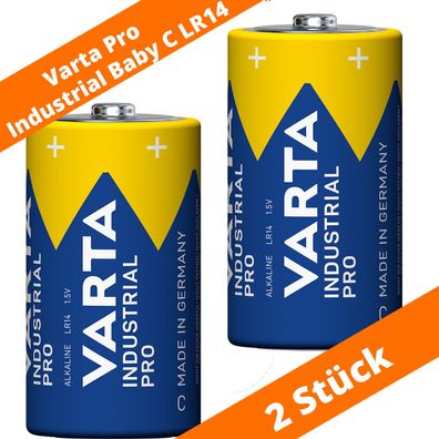 2 x Varta Pro Industrial 4014 Alkaline Baby C LR14 Batterien MN1400 1,5V lose
