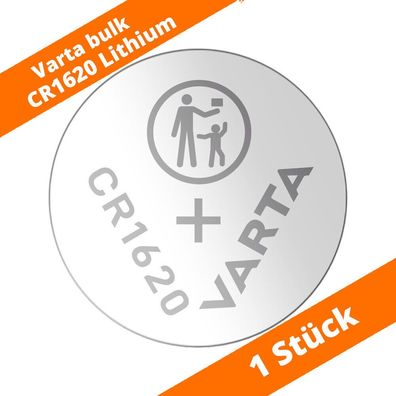 1 x CR1620 Varta Lithium Knopfzelle lose Industrie DL1620 70mAh 3V Batterie