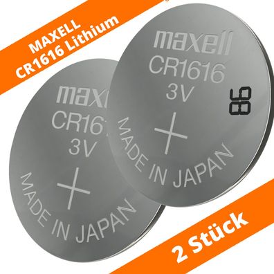 2 x Maxell CR 1616 Lithium Batterien 3V Knopfzellen DL1616 Blister CR1616 55mAh