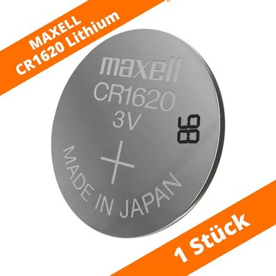 1 x Maxell CR 1620 Lithium Batterien 3V Knopfzellen DL1620 Blister CR1620 80mAh