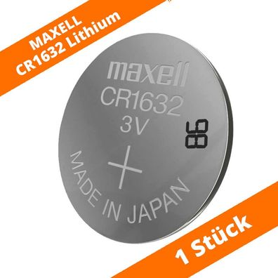 1 x Maxell CR 1632 Lithium Batterien 3V Knopfzellen DL1632 Blister CR1632 140mAh