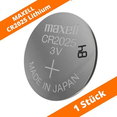 1 x Maxell CR 2025 Lithium Batterien 3V Knopfzellen LED Kerze Autoschlüssel