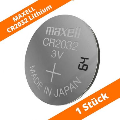 1 x Maxell CR 2032 Lithium Batterien 3V Knopfzellen DL2032 LED Kerze Auto