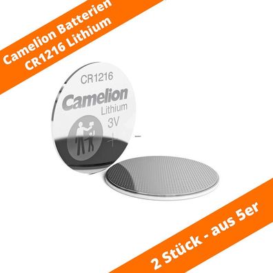 2 x Camelion CR1216 3V Lithium Batterie Knopfzelle 25mAh aus 5er Strip