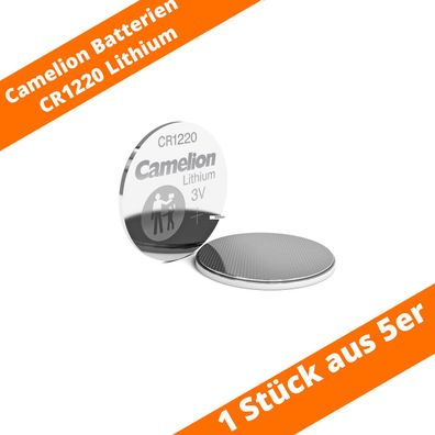 1 x Camelion CR1220 3V Lithium Batterie Knopfzelle 25mAh aus 5er Strip