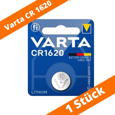 1 x Varta CR 1620 DL1620 3V Lithium Batterie Knopfzelle 70mAh Blister 6620