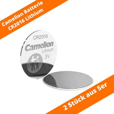 2 x CR2016 Camelion Lithium 3V Knopfzelle Batterie Blister DL2016 ø20x1,6mm