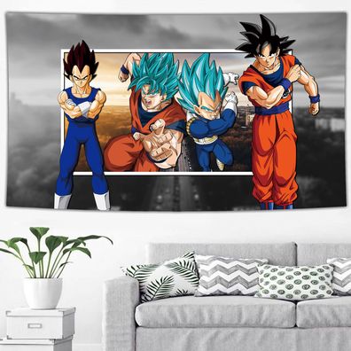 Dragon Ball Z Wandteppich Goku Tapestry Bejita Toppo Wandbehänge Hintergrund Tuch