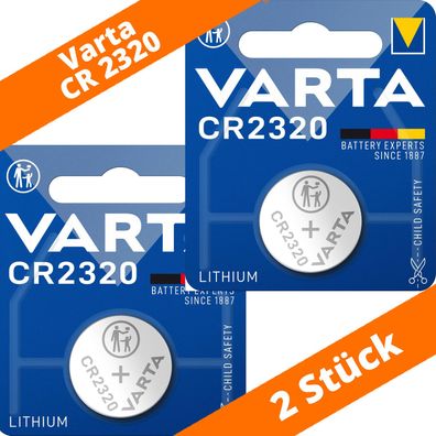 2 x Varta CR2320 Lithium Knopfzelle DL 2320 NEU ø23 x 2,0mm DL2320 3V 6320