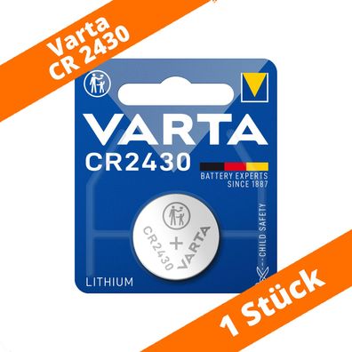 1 x Varta CR2430 Lithium Knopfzelle DL 2430 300mAh ø24,5x3,0mm DL2430 3V 6430