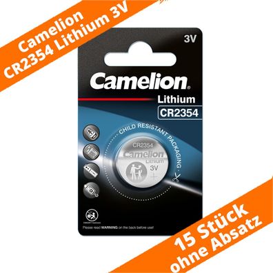 15 x Camelion CR 2354 3V Lithium Batterie 2354 Knopfzelle 190mAh CR2354 NEU