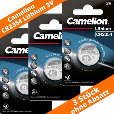 3 x Camelion CR 2354 3V Lithium Batterie 2354 Knopfzelle 190mAh CR2354 NEU
