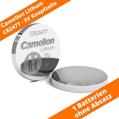 1 x Camelion CR2477 ohne Absatz 3V 24,5mm x 7,7mm 1000mAh Blister Knopfzelle