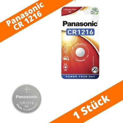 1 x Panasonic CR 1216 3V Lithium Batterie Knopfzelle 25mAh im Blister NEU