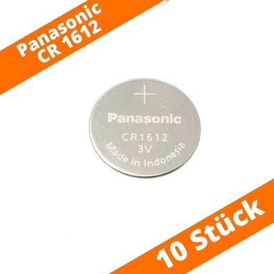 10 x Panasonic CR1612 Knopfzelle Batterie 3V Lithium Knopfzelle 25mAh lose bulk