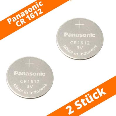 2 x Panasonic CR1612 Knopfzelle Batterie 3V Lithium Knopfzelle 25mAh lose bulk