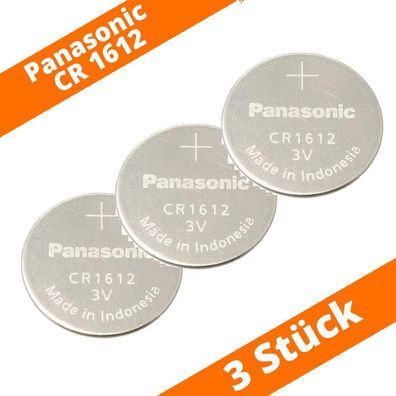 3 x Panasonic CR1612 Knopfzelle Batterie 3V Lithium Knopfzelle 25mAh lose bulk