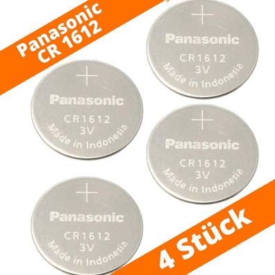 4 x Panasonic CR1612 Knopfzelle Batterie 3V Lithium Knopfzelle 25mAh lose bulk