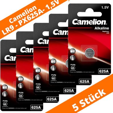 5 x Camelion 625A V625 PX625A Knopfzelle 140mAh ø15,4x6,15mm LR9 Alkalin