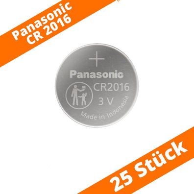 25 x Panasonic CR2016 DL2016 3V Batterie Lithium Knopfzelle Fernbedienung LED
