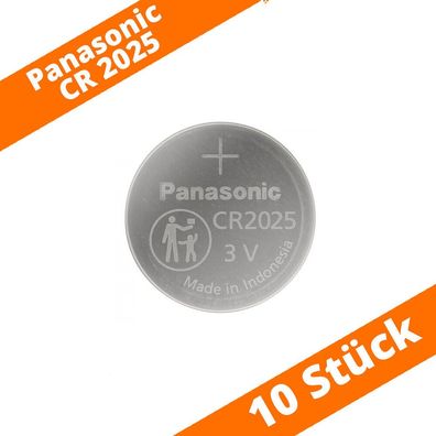 10 x Panasonic CR2025 DL2025 3V Batterie Lithium Knopfzelle LED Kerze Licht