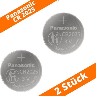 2 x Panasonic CR2025 DL2025 3V Batterie Lithium Knopfzelle LED Kerze Licht