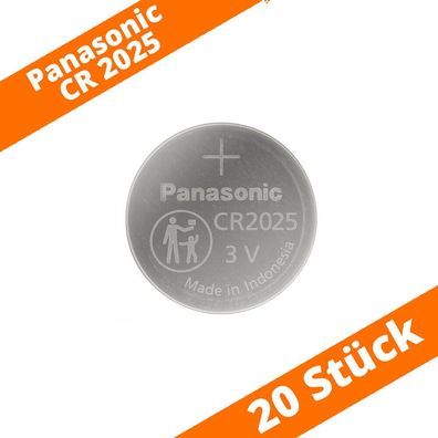 20 x Panasonic CR2025 DL2025 3V Batterie Lithium Knopfzelle LED Kerze Licht
