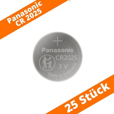 25 x Panasonic CR2025 DL2025 3V Batterie Lithium Knopfzelle LED Kerze Licht
