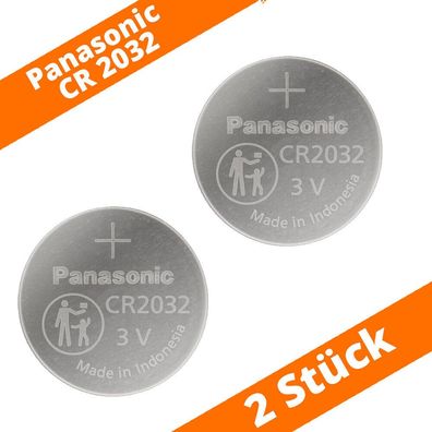 2 x Panasonic CR2032 DL2032 3V Batterie Lithium Knopfzelle LED Licht Spielzeug