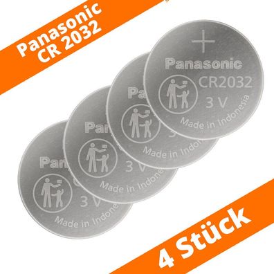 4 x Panasonic CR2032 DL2032 3V Batterie Lithium Knopfzelle LED Licht Spielzeug