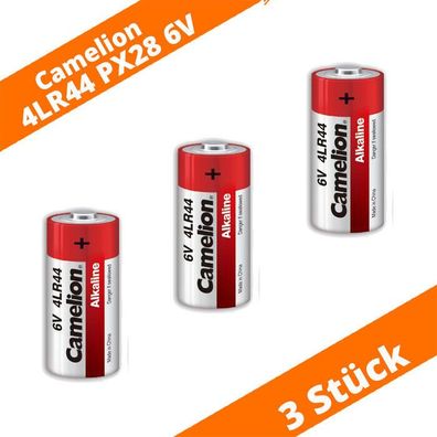 3 x Camelion 4LR44 6V Foto Batterie V4030PX PX28A A544 Alkaline Knopfzelle