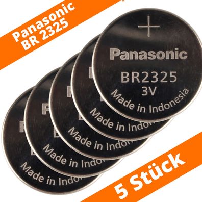5 x Panasonic BR2325 CR2325 Lithium Knopfzelle Batterie 3V lose bulk 165mAh