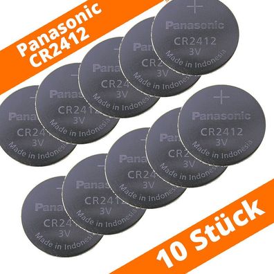 10 x Panasonic CR2412 Lithium Knopfzelle Batterie 3V lose bulk 100mAh NEU