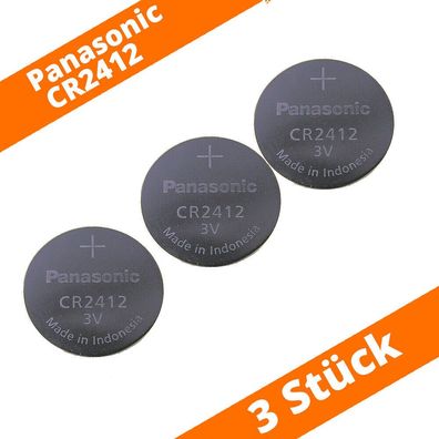 3 x Panasonic CR2412 Lithium Knopfzelle Batterie 3V lose bulk 100mAh NEU