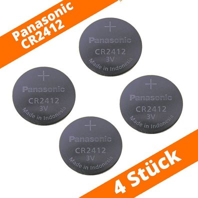 4 x Panasonic CR2412 Lithium Knopfzelle Batterie 3V lose bulk 100mAh NE