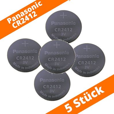 5 x Panasonic CR2412 Lithium Knopfzelle Batterie 3V lose bulk 100mAh NEU