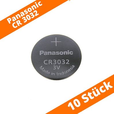 10 x Panasonic CR3032 30mm x 3,2mm Lithium Knopfzelle Batterie 3V lose CR 3032