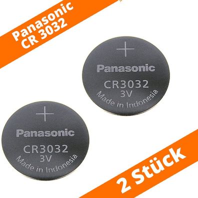 2 x Panasonic CR3032 30mm x 3,2mm Lithium Knopfzelle Batterie 3V lose CR 3032