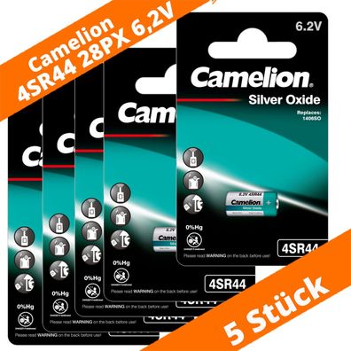 5 x Camelion 4SR44 Foto Batterie Photo Kamera PX28 6,2V Silberoxid 145mAh