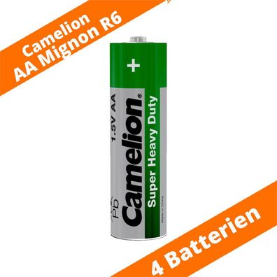4 x Camelion R6 AA Mignon Batterien Super Heavy Duty 1,5V Zink Kohle Folie
