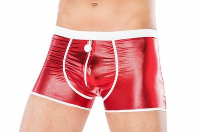 Sexy Wetlook Shorts Boxershorts Reißverschluss Metallic Look Weihnacht bis 5XL