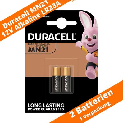 2 x Duracell MN21 V23GA LR23A A23 8LR932 12V Batterie Knopfzelle Alkaline