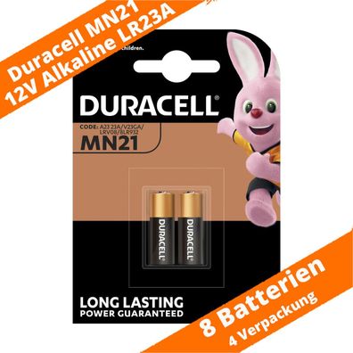 8 x Duracell MN21 V23GA LR23A A23 8LR932 12V Batterie Knopfzelle Alkaline