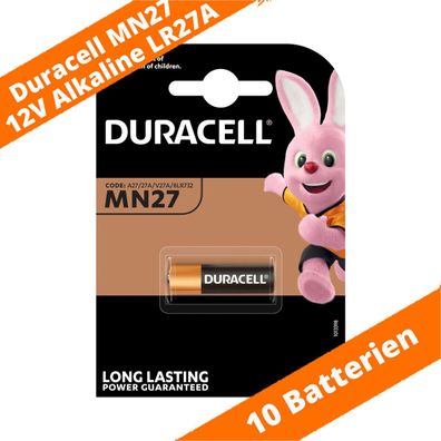 10x Duracell MN27 V27A A27 8LR732 12V Batterie Knopfzelle Alkaline Fernbedienung