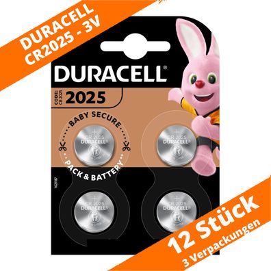 12 x CR2025 Duracell Lithium Knopfzelle DL2025 150mAh 3V Batterie 3 x 4er VPE
